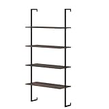 Structure Solide et Sécurisée - Avec une structure en métal robuste et des panneaux en bois épais, la bibliotheque assure une capacité de charge de 20 kg par étagère. Équipée de vis à expansion, elle peut être fixée solidement au mur, évitant efficacement tout basculement et offrant un environnement stable et fiable.