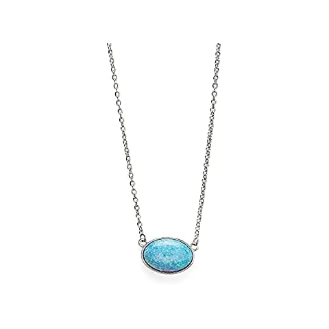 Pura Vida Collar de ópalo de plata de 40,6 cm Cover