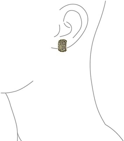 Fashion Speckle Texture Hammered Leopard Half Hoop Clip On Earrings For Women Non Pierced Ears Matte Silver Gold Plated