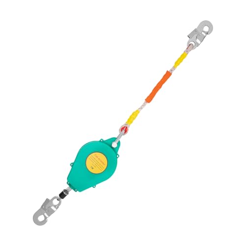 Self Retracting Lifeline 330lbs Fall Arrester Fall Protection with Alloy Steel Hook & Steel Wire Rope 23ft (7m) with Alloy Steel Hook & Steel Wire Rope