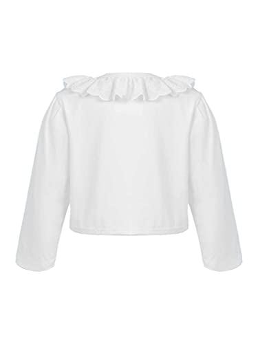 Little Kids Girls Long Sleeve Solid Color Flower Lace One Button Shrug Cardigan Tops Girls Dress Boleros2