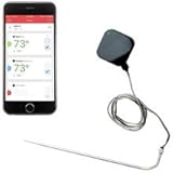 Smart Bluetooth BBQ Grill Thermometer - Upgraded Stainless Probe Safe to Leave in Oven, Outdoor Barbecue or Meat Smoker - Wireless Remote Alert iOS Android Phone WiFi App - NutriChef PWIRBBQ40