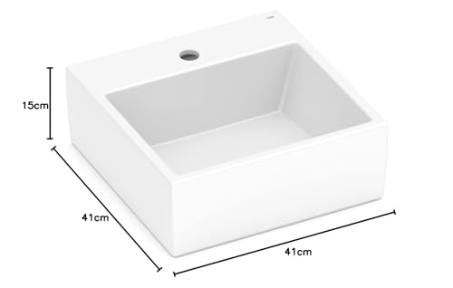 Cuba de apoio 410x410 com mesa Basic Q1 - Celite