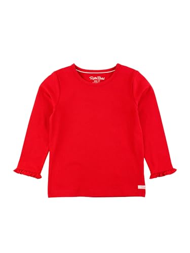 RuffleButts Red Knit Long Sleeve Ruffle Layering Tee - 2T