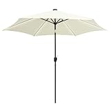 Xichuzi Sonnenschirm mit Leuchten, Sonnenschutz Garten, Sonnenschirm Terrasse...