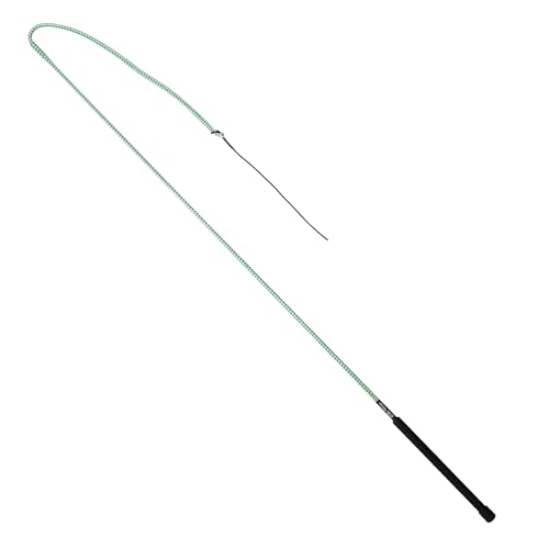 Weaver Equine 50' Stock Whip Horse Training Whip With Comfort Grip Rubber Handle, Horse Control, Show Ring Competition Accessory, ‎Green/White