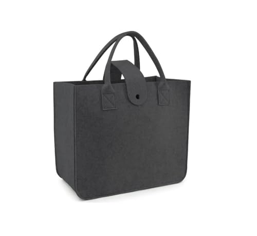 Image of Felt Fabric Reusable Shopping Bag with Handle & Button Closure for Grocery, School, Beach, Travel, Study, Gym, Gifts | Size - 30x34.5x17.8cm