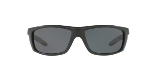 Sunglass Hut Collection Man Sunglasses Matte Black Frame, Polar Dark Grey Lenses, 63MM3