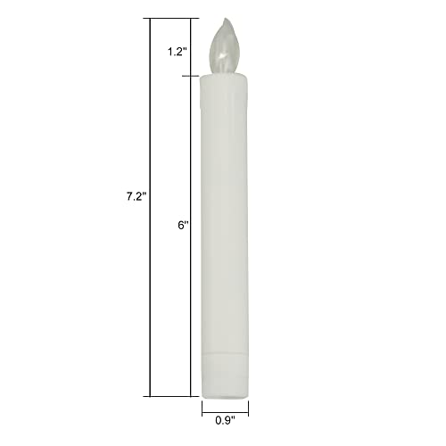 Image of CANDLE CHOICE Flameless Taper Candles with Remote Timer 6 inch Tall Flicking Fake Battery Operated Electric LED Candlesticks for Candelabra Wedding Christmas Window Decorations Table Centerpieces 6 PCS