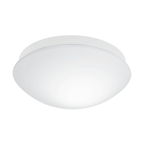 Amazon.nl EGLO Plafondlamp Bari-M, plafondlamp met bewegingsmelder en daglichtsensor, badkamerlamp van glas en kunststof in wit, v... aanbieding