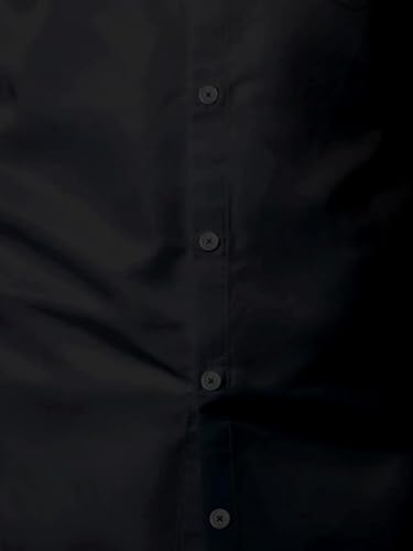 Image of BABIRUSA Men's Cotton Blend Shirt with Solid Bottom Down Long Sleeve Spread Collared Neck Regular Fit and Standard Length | Shirt for Man