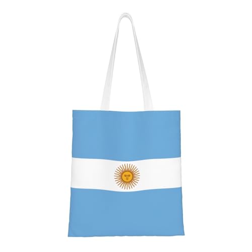 YXLymxDAMAI Bolsa de tela reutilizable con bandera brasileña para mujer, perfecta para ir de compras y uso diario, Bandera argentina, Talla única