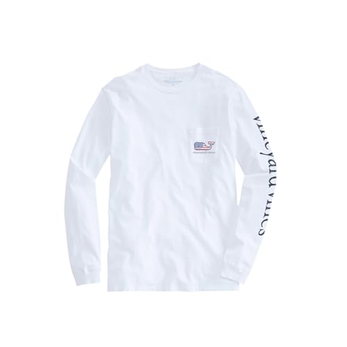Image of Vineyard Vines Men's Flag Whale Long-Sleeve Pocket Tee