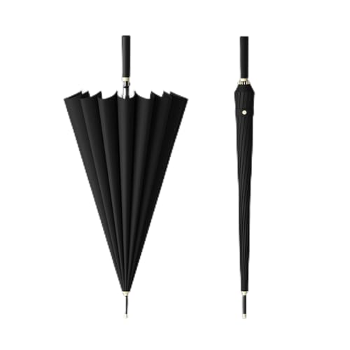 LUZZILE Paraguas de 22 pulgadas con mango recto de 16 huesos automáticos, doble simple, mango largo, e, Taille unique