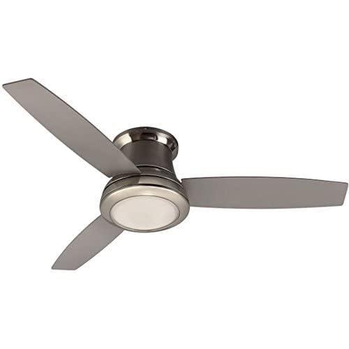 Harbor Breeze Sail Stream 52-in Brushed Nickel Flush Mount Indoor Ceiling Fan with Light Kit and Remote (3-Blade) thumbnail 3
