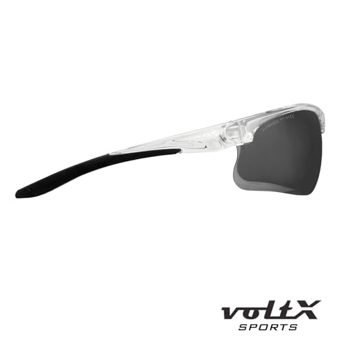 voltX 'ULTIMATE SPORTS' Bifocal Safety Glasses (Clear Frame, Smoke Lens +2.0 Dioptre) - Anti Fog Coated UV400 lens - Adjustable nosepiece - Microfibre Carry Bag