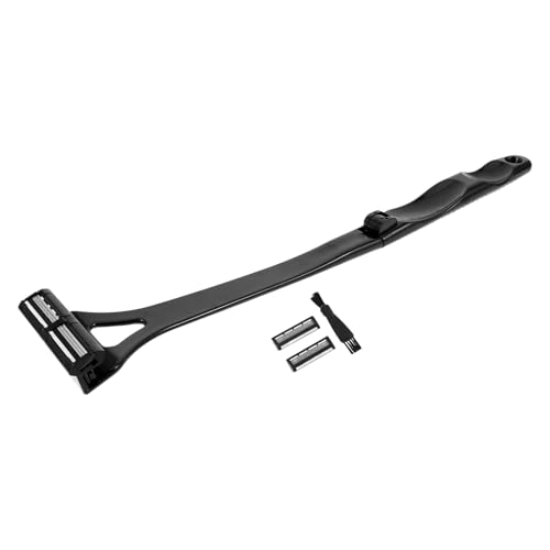 Healifty Afeitadora de Espalda para Hombres con Triple Cuchilla Ajustable Recortadora Manual para Vello Corporal Seco y Húmedo Mango Antideslizante para Viaje y Uso Casa