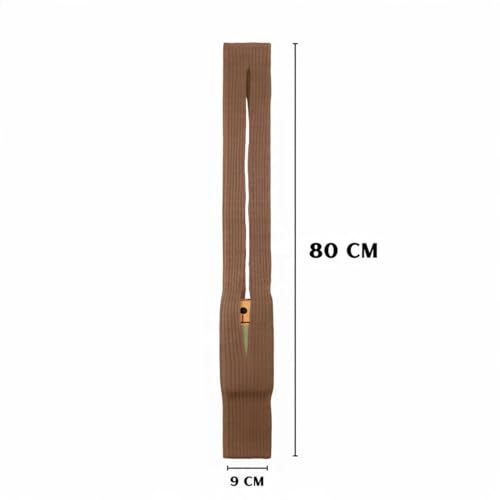 Image of iPhone Pocket features a singular 3D-knitted construction designed to fit any iPhone a beautiful way to wear and carry nitted Scarf with Contrast Stripe Detail, Unisex, (Brown) (Long)
