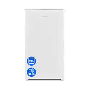 MEDION Koelkast met ijsblokjescompartiment (90L totale capaciteit 80L koelkastcompartiment 10L ijsblokjescompartiment, transparante groentelade, vrijstaand, verwisselbaar deurscharnier, in hoogte vers