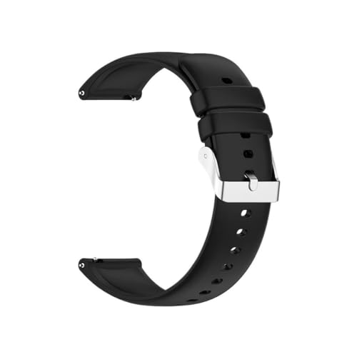Genérico yangfangmei Correa de silicona universal 20 mm y 22 liberación rápida, deportiva, resistente al agua(Black,24mm)