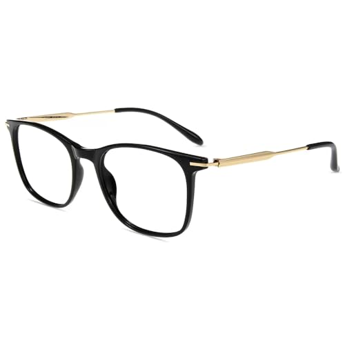 Image of Firmoo Blue Light Glasses for Women Men, Reading Glasses 0.0x-3.0x, Ultra Light Square Frame, Premium TR90 & Metal Blend
