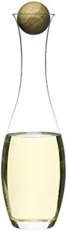 Sagaform Water Oak Stopper Nature Collection Wine Carafe, 33 7/8-Ounce, 13" x 4.25", Clear