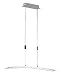 Fischer & Honsel Pendelleuchte Metis 1x LED 19,0 Watt, matt, nickelfarben, 3 Stufen CCT, höhenverstellbar, stufenlos dimmbar, 60162, 90 x 9 x 150 cm (LxBxH) , 2400 lm, 2700 K / 3350 K / 4000 K