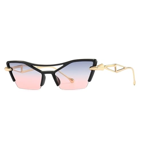 Lunettes de soleil œil de chat rétro rose monture étroite moderne pour homme et femme