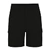 Womens Shorts 2025 Fashion Cargo Shorts with Pockets Elastic Waist Chino Short 7" Cotton Summer Sweat Pants Knee Length Workout Running Pants Joggers Hiking Walking Bottoms Black S #5