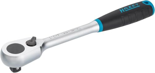 HAZET HiPer Feinzahn-Umschaltknarre 916HP I 12,5 mm (1/2 Zoll) Vierkantabtrieb, kleiner Betätigungswinkel (4 Grad), extrem belastbar: 1000 Nm I ermöglicht Einsatz in engsten Bauräumen