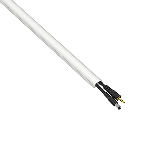 Caja de gestión de cables D-Line (pequeña) y canalización para cables pequeña de 39 pulgadas de largo - Blanco miniatura 2