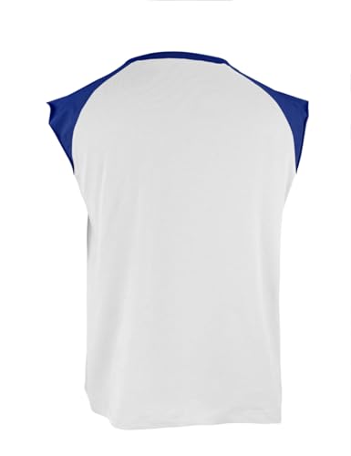 Minclouse Men's Casual Raglan Sleeves Tank Tops Sleeveless Crew Neck T Shirts Color Block Tees4