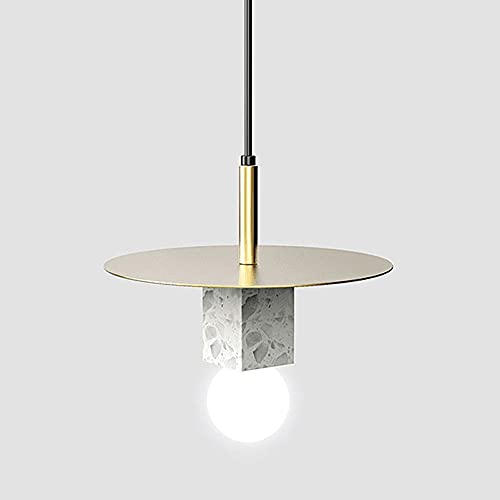 Lámpara de techo de mármol exclusiva y metal de 1 luz decorativa industrial cuadrada