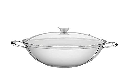 Wok com Fundo Triplo Tramontina Inox 34Cm