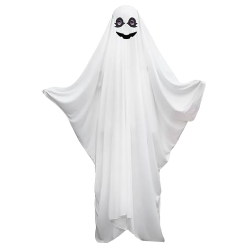 Oxxggkao Disfraz de fantasma de Halloween con capucha, disfraz para niños y adultos, fiesta de cosplay, ropa misteriosa, R, S