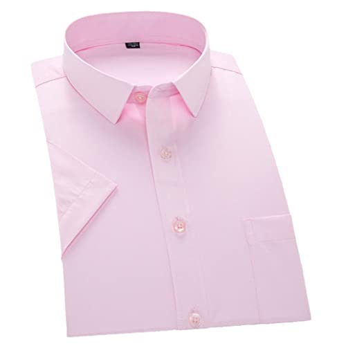 Chemise à manches courtes pour homme solide et tendance de taille M couleur rose uni