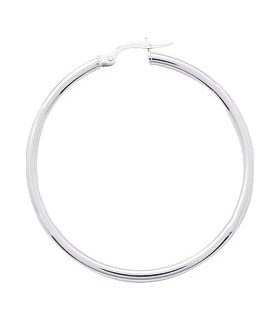 Créoles Or blanc 750°/00 PAVIA, offrez un cadeau d'exception en or 18 carats de 35 mm