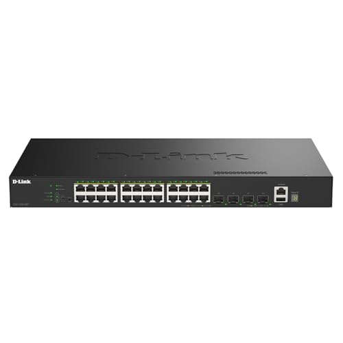 Image of D-Link DGS-1530-28P Stackable Smart Switch 24 Ports 1G PoE+, Power Budget 370W + 4 Ports 10G SFP+ for uplink, 6kV Surge Protection on ethernet Ports, QoS, Enterprise Security, RPS Support