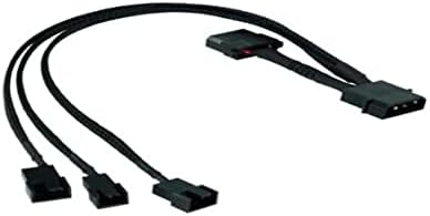 Phobya Y-adaptor 4Pin Molex to 2x 4Pin PWM and 3Pin 30cm - black Cables Fan cables & adptors