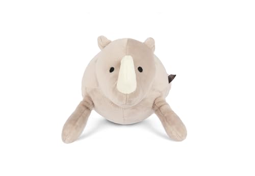 P.L.A.Y. Cute Plush Dog Toys - Big Five of Africa Safari Animal Themed Durable Squeaker Chew Toy, Great for Puppies & Small, Medium, Large Dogs - Machine Washable, Recycled Materials (Rhino)