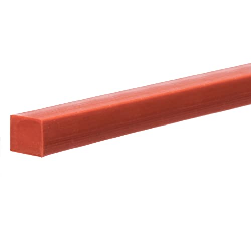 USA SEALING ZUSA-RC-1821 Silicone Cord Stock, 70A Durometer, Red, Square Profile, 0.098 in Cross Section, 10 ft Long