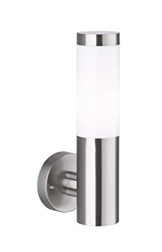 Preisvergleich Produktbild Elegante Außenwandleuchte MENDIP, Edelstahl, Höhe 23,5cm, Fassadenbeleuchtung E27-Fassung, Wofi-Leuc