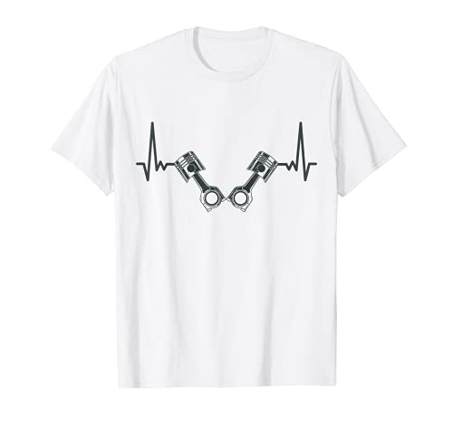 Piston Heartbeat combustion engine petrol head piston V engine T-Shirt