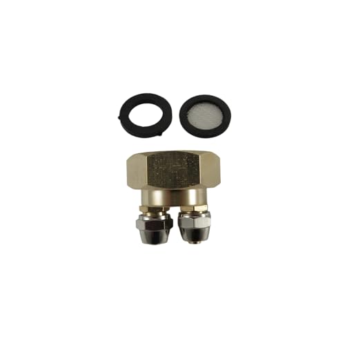 3/4inch to Double 1/4inch Hose Adapter Brass Water Flows Splitter Connector for Easy Outdoor Faucet Installation Convert Garden 