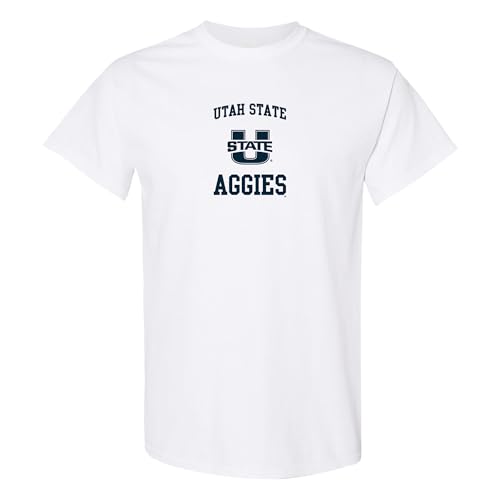 UGP Campus Apparel AS1008 - Utah State Aggies Arch Logo - University Sports Team T Shirt - Large - White