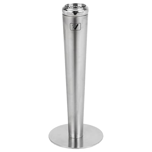 JIAOCKJIAO Cenicero de Pie para Exteriores, Receptáculo para Colillas de Acero Inoxidable, Cenicero de Pie para Exteriores para Patio, Columna Extintora de Cenizas Comercial(Silver)