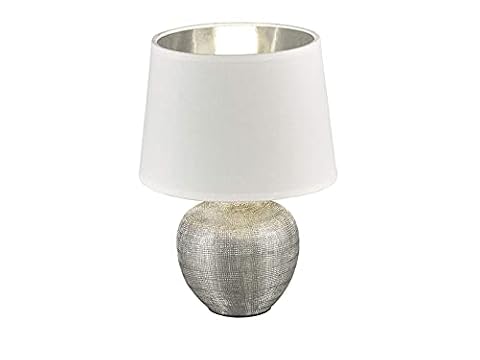 Reality Lampka Stołowa, Ceramiczna, 40W, Biały/Srebrmy, 26 cm