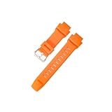  Bracelet de montre sans poussière adapté for Casio PRG-270 250 500 PRW-2500 3500 5100 bracelet de montre en résine de Silicone (Color : Orange-Steel-K5, Size : 18mm)