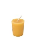 This listing is for a bulk pack of 9 votives. These 100% beeswax votives burns approximately 12 hours each. Our votives are standard size at 2" tall. On top the width is 1 5/8" and tapers to 1 3/8" on bottom. CANDLE CARE: These candle requires votive...