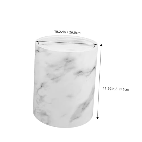 Poubelle marbrée ronde 10L avec couvercle Cabilock en plastique - 2